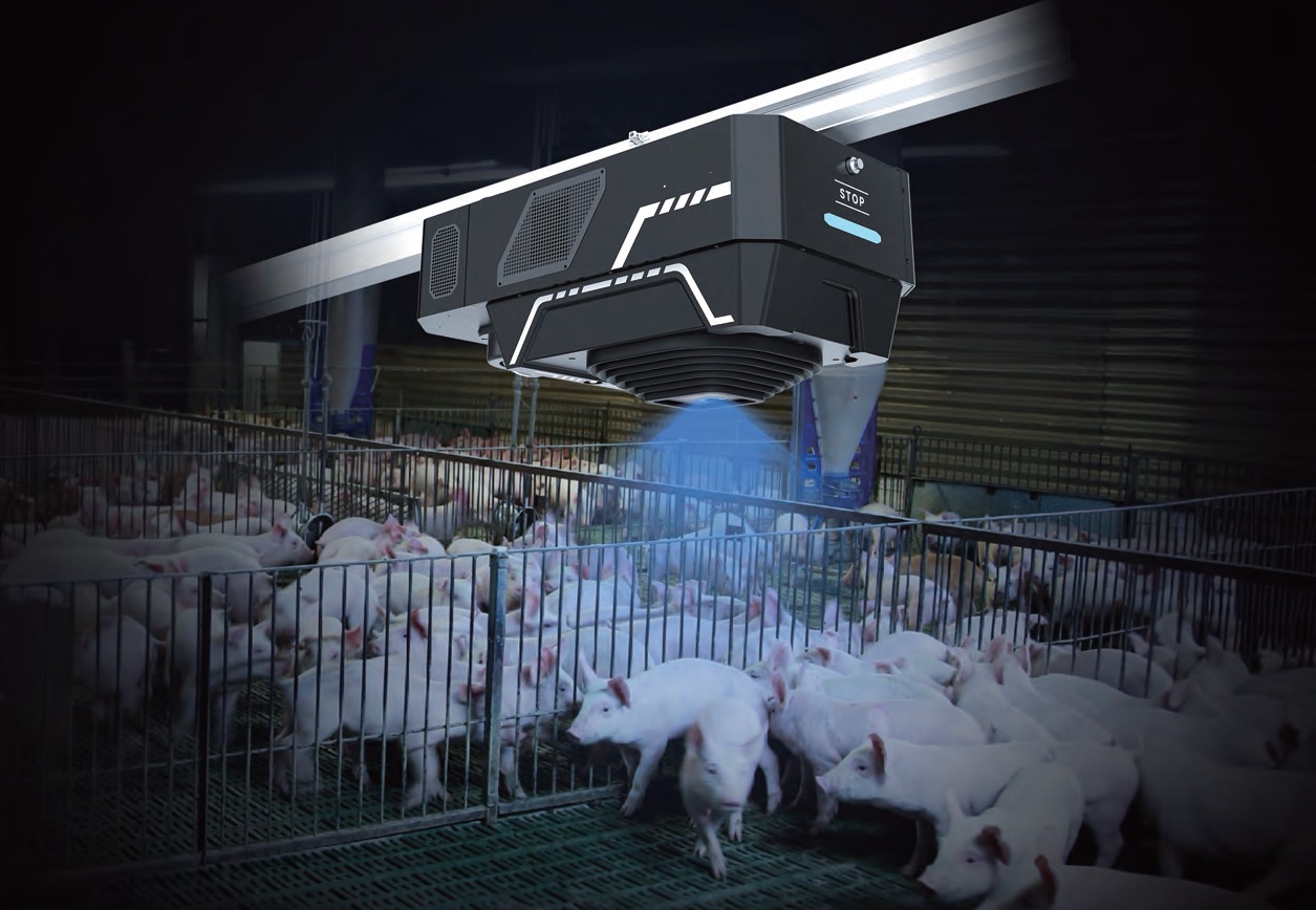 Livestock inspection robot in a barn